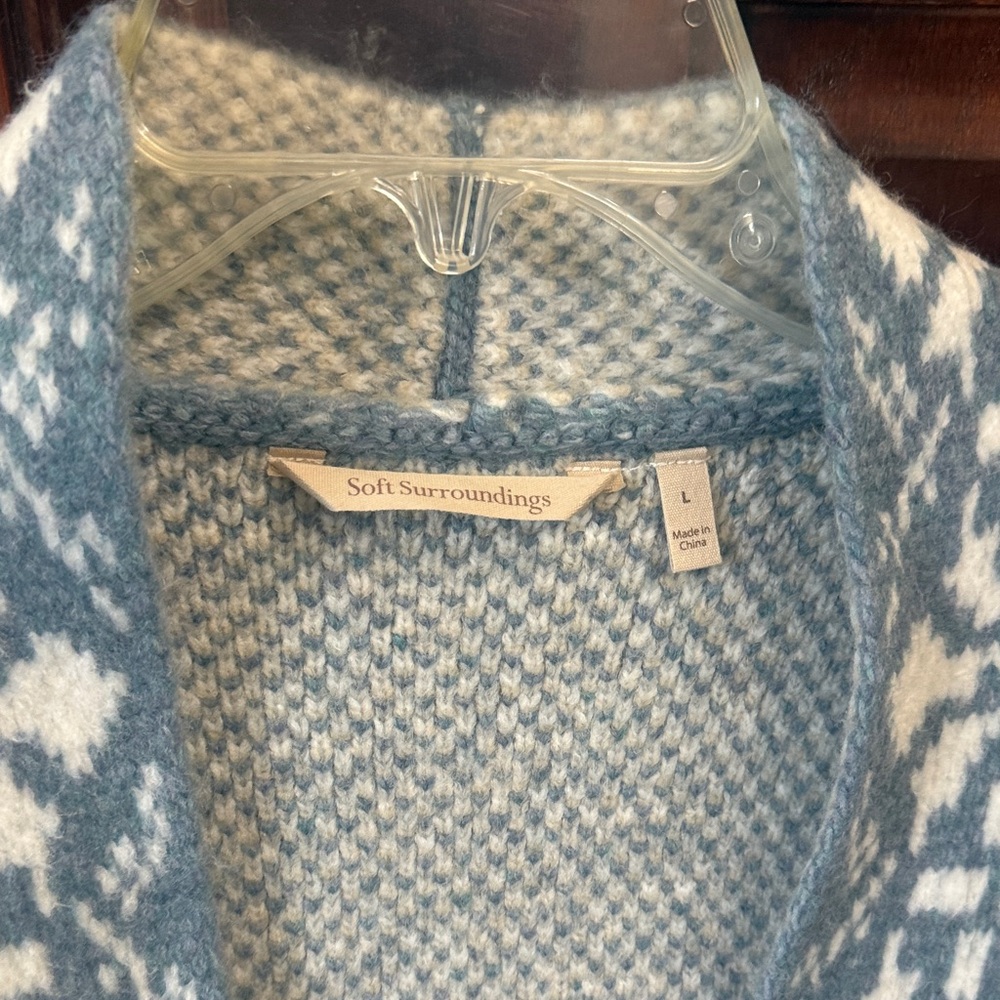Soft Surroundings Patterned Open Front Long Sweat… - image 2